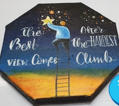 CANVAS PAINTING USING ACRYLICS-PICTURE QUOTE PAINTING