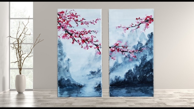 Cherry Blossom-Acrylic Painting