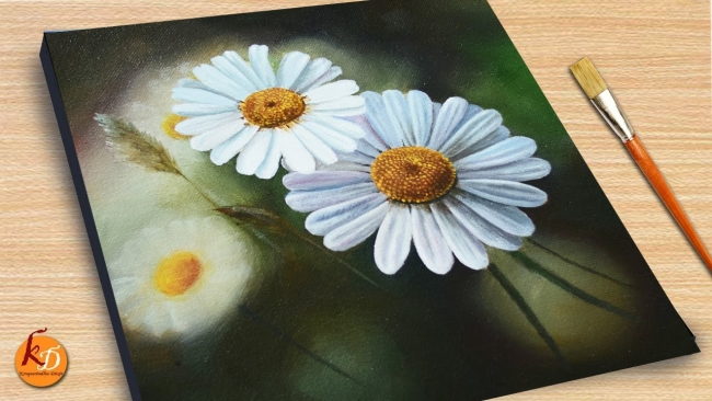 Daisy flower painting