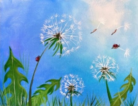 Dandelion Wishes-Acrylic Painting Tutorial