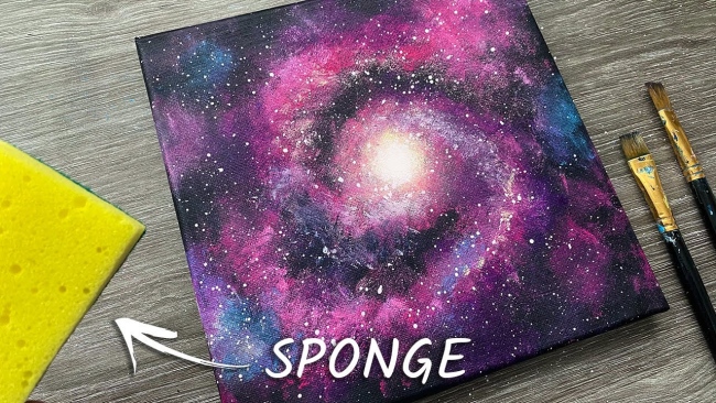 Easy way to make an acrylic galaxy painting