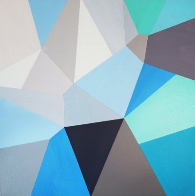 Geometric Acrylic Painting with Masking Tape