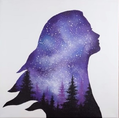 Girl Portrait-Double Exposure Painting