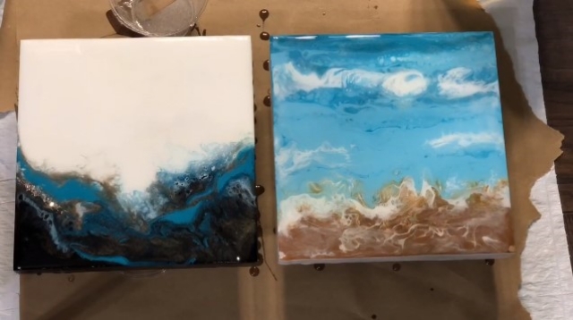 How to finish an acrylic painting with clear resin