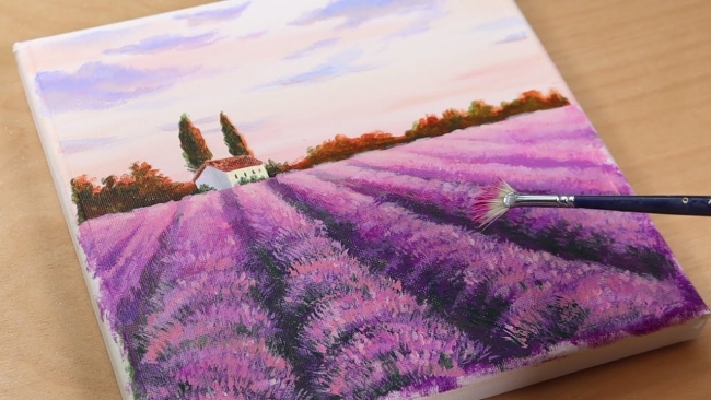 Lavender Fields-Acrylic painting