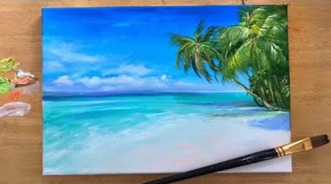 PAINT A TROPICAL BEACH