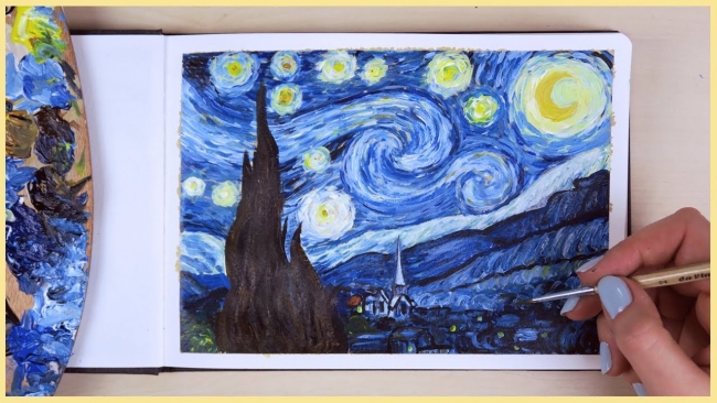 Paint the Starry Night with Acrylic Paint