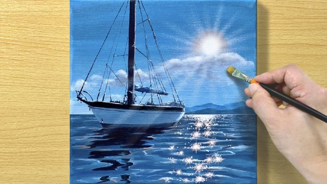 Sunrise Seascape-Acrylic Painting