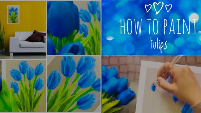 Tulips-Easy acrylic painting