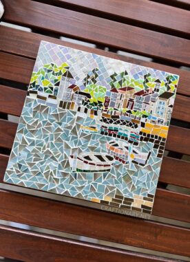 Stunning Landscape DIY Mosaic Art using Glass Tiles