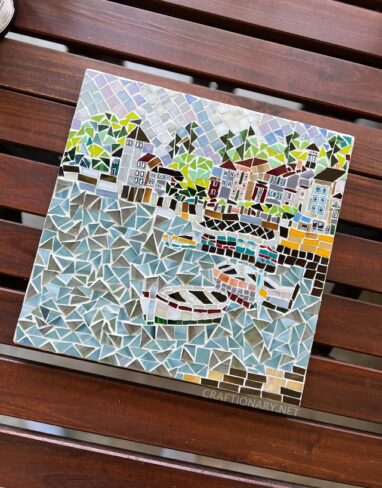 Stunning Landscape DIY Mosaic Art using Glass Tiles