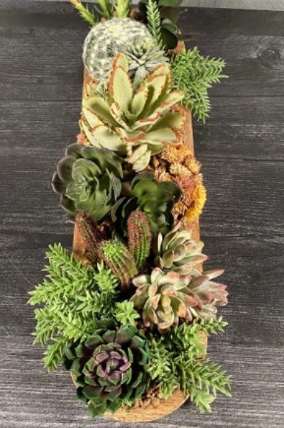 faux-succulent-arrangementtable