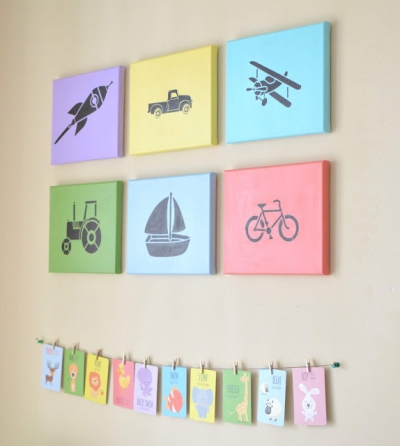 play room or kids room decor ideas using canvas wall art DIY