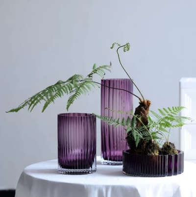 purple-column-glass-vase-tall-ribbed