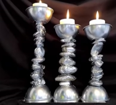 DIY DOLLAR TREE STONE CANDLE HOLDER