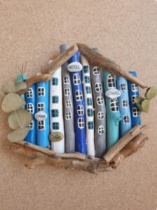Driftwood Cottages Key Holder Wall Hanging Home Art Decor