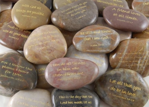 Engraved River Rocks - CUSTOM Scripture Verses