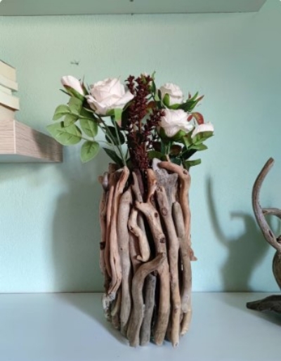 Large Driftwood Vase for Tabletop Decoration