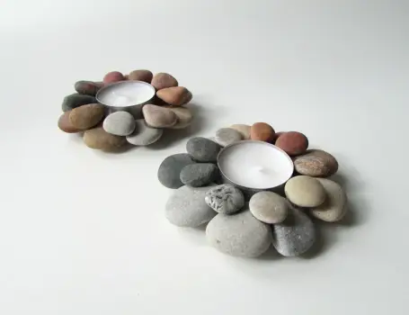 Pebble Art Tealight Holder