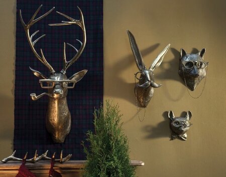 decorative-animal-wall-figurines-bronze-vintage-bedroom