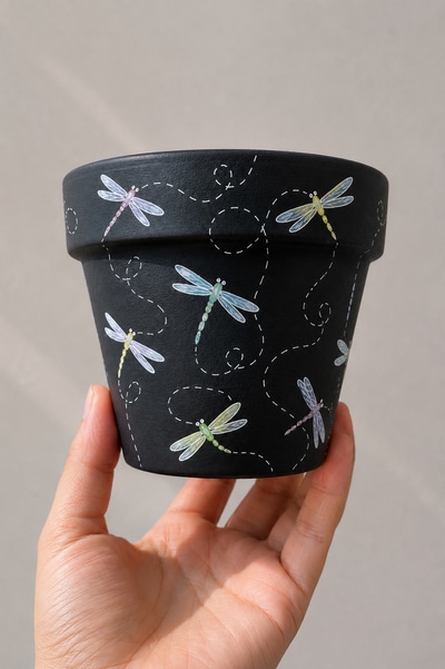dragonfly-painted-flower-pot