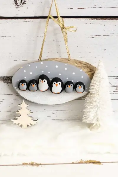 penguin-family-pebble-art-craft