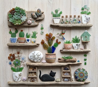 sea-glass-driftwood-indoor-garden-art