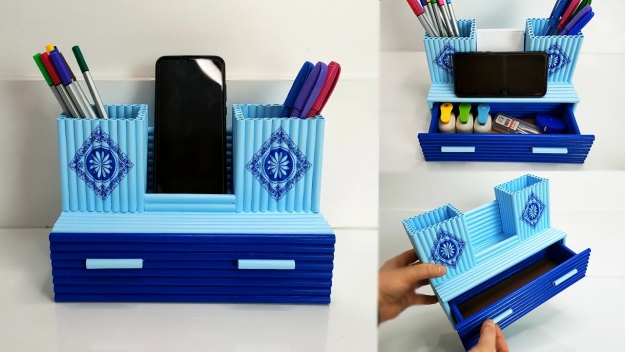 Making Desktop Organizer with Waste Paper