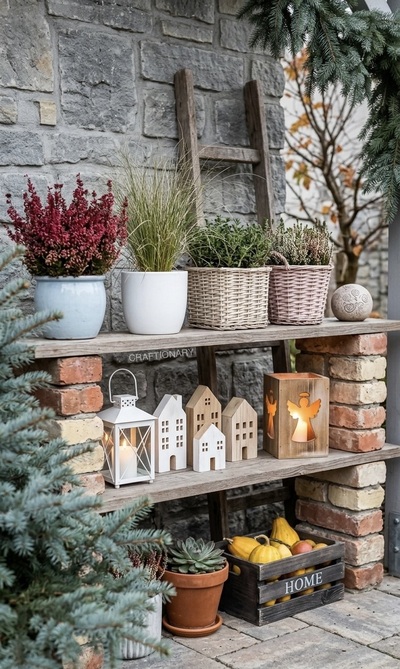 bricks-and-wood-boards-oudoor-shelves