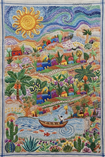 slow-stitching-line-art-landscape-embroidery