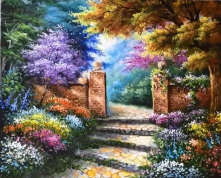 Beautiful Garden Gate Acrylics