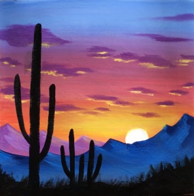 Cactus painting
