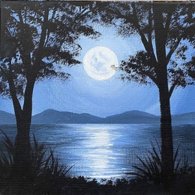 Moonlight Scenery Painting