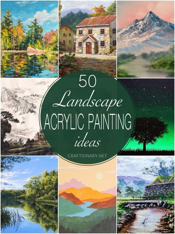 30 Easy Landscape Paintings, Simple Acrylic Painting Ideas, Easy