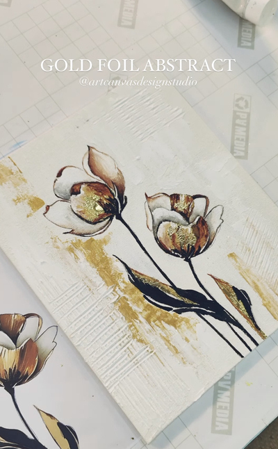 black-and-gold-flower-paintings