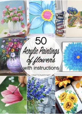 50 Easy Acrylic Paintings of Flowers for Beginners