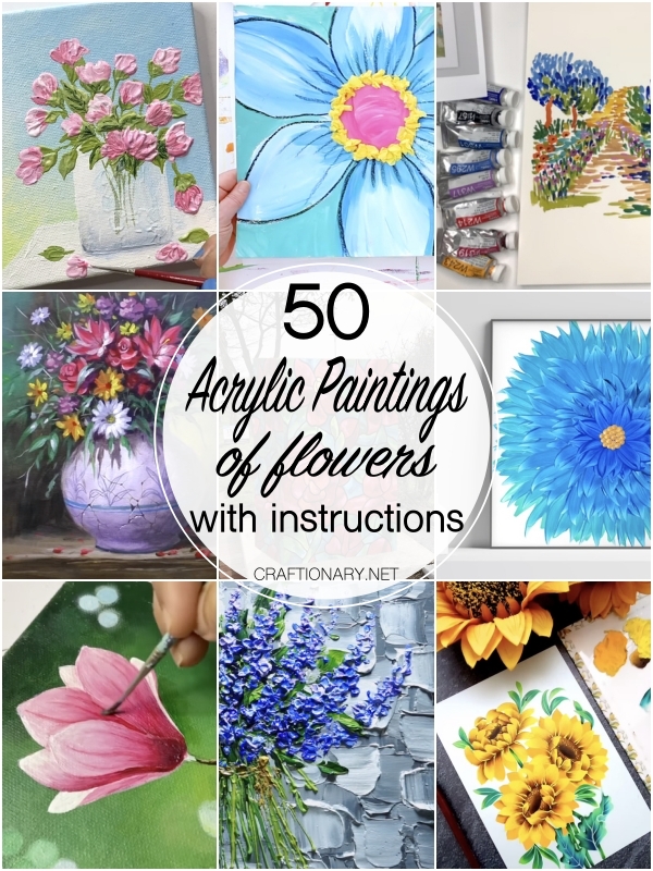 Easy Flower Painting Ideas for Beginners, Easy Acrylic Flower