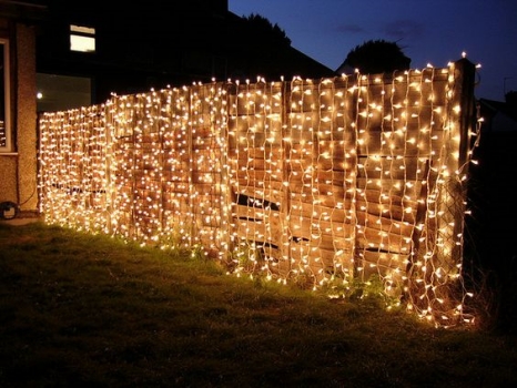 fence curtain lights