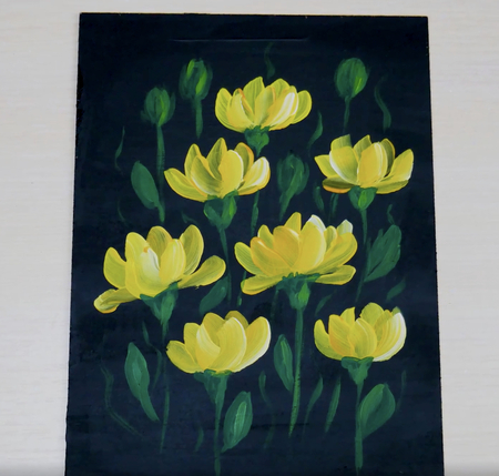 50 Easy Acrylic Paintings Of Flowers