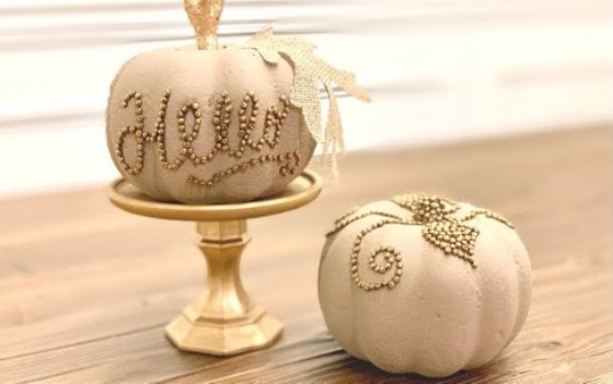 Beaded Pumpkin Decor