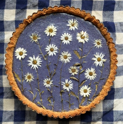 Blue Butterfly Daisy Pie