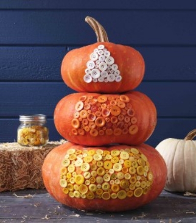 Button Candy Corn Pumpkin