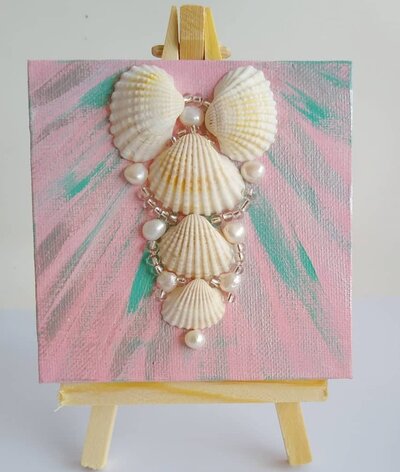 Mermaid-Inspired-Pink-Seashell-Painting