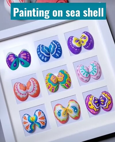 Painting-Butterflies-on-Seashells