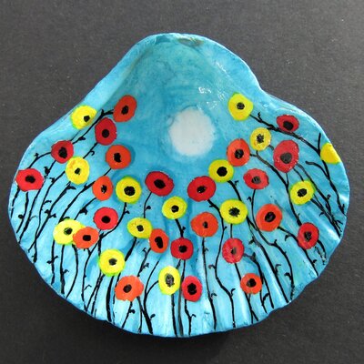 Poppies-Under-Moon-Painting-On-Shell