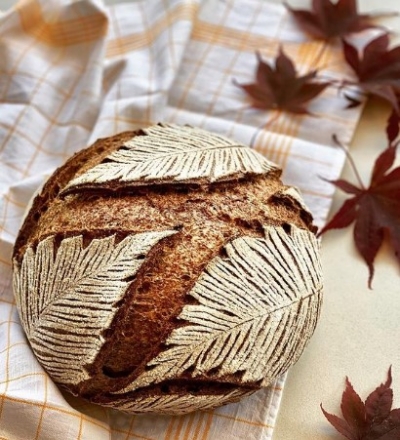 Autumn leaves  sourdough bread art