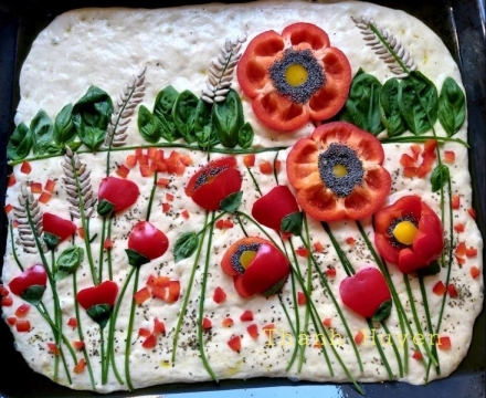 DIY gardenscape focaccia bread