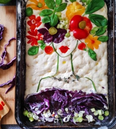 Frida Kahlo inspired bread art