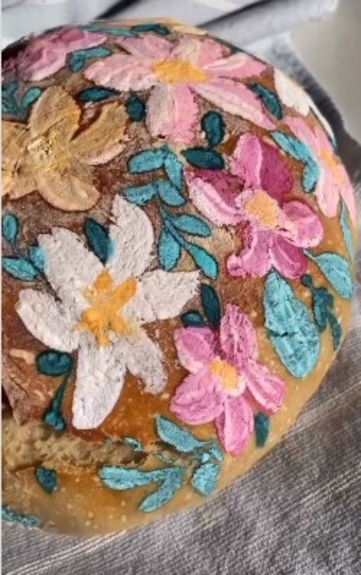 Whimsical flower bread