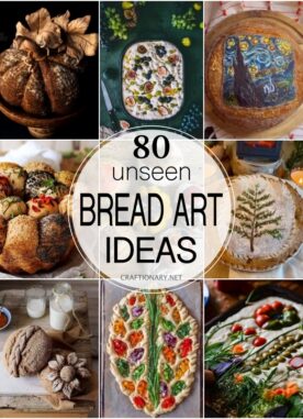 80 Focaccia Bread Art with herbs and vegetables (edible art)